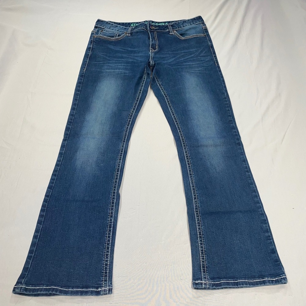 Cruel Denim Abby Bootcut Jeans Blue Stretch Embroidered Womens 32/13 R